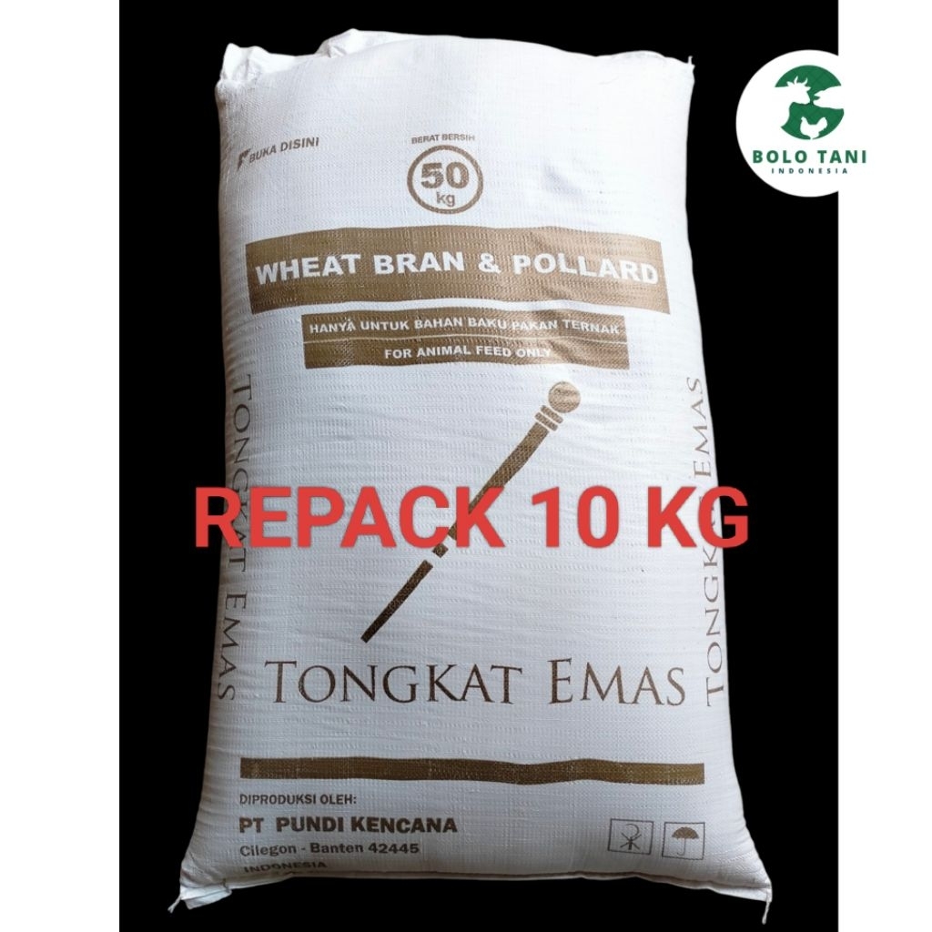 BRAN POLLARD TONGKAT EMAS - REPACK 10 KG - POLAR TONGKAT EMAS - POLAR PAKAN SAPI - POLAR PAKAN KAMBI
