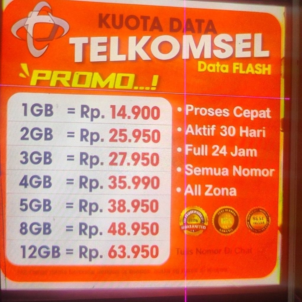 PAKET DATA INTERNET TELKOMSEL FLASH , BERLAKU UNTUK SEMUA AREA MASA
