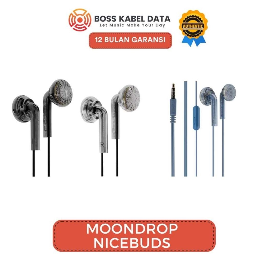 Moondrop NICEBUDS / NICE BUDS 15.4mm Dynamic Driver Flathead Earphone Earbud