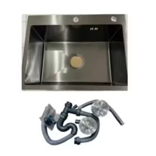 BAK CUCI PIRING 60X45CM BLACK STAINLESSSTEEL 1 LUBANG - BCP ONLY