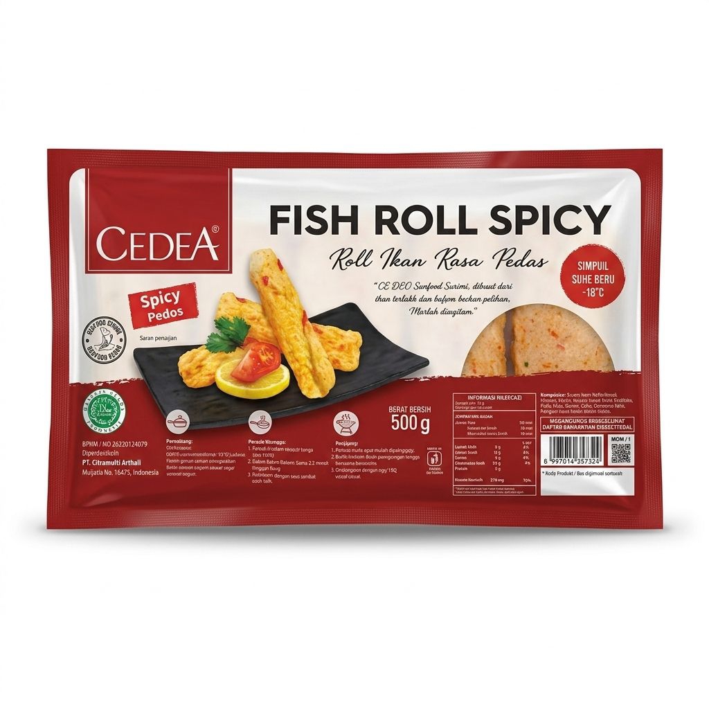 Cedea Fish Roll Spicy/Pedas 500gr