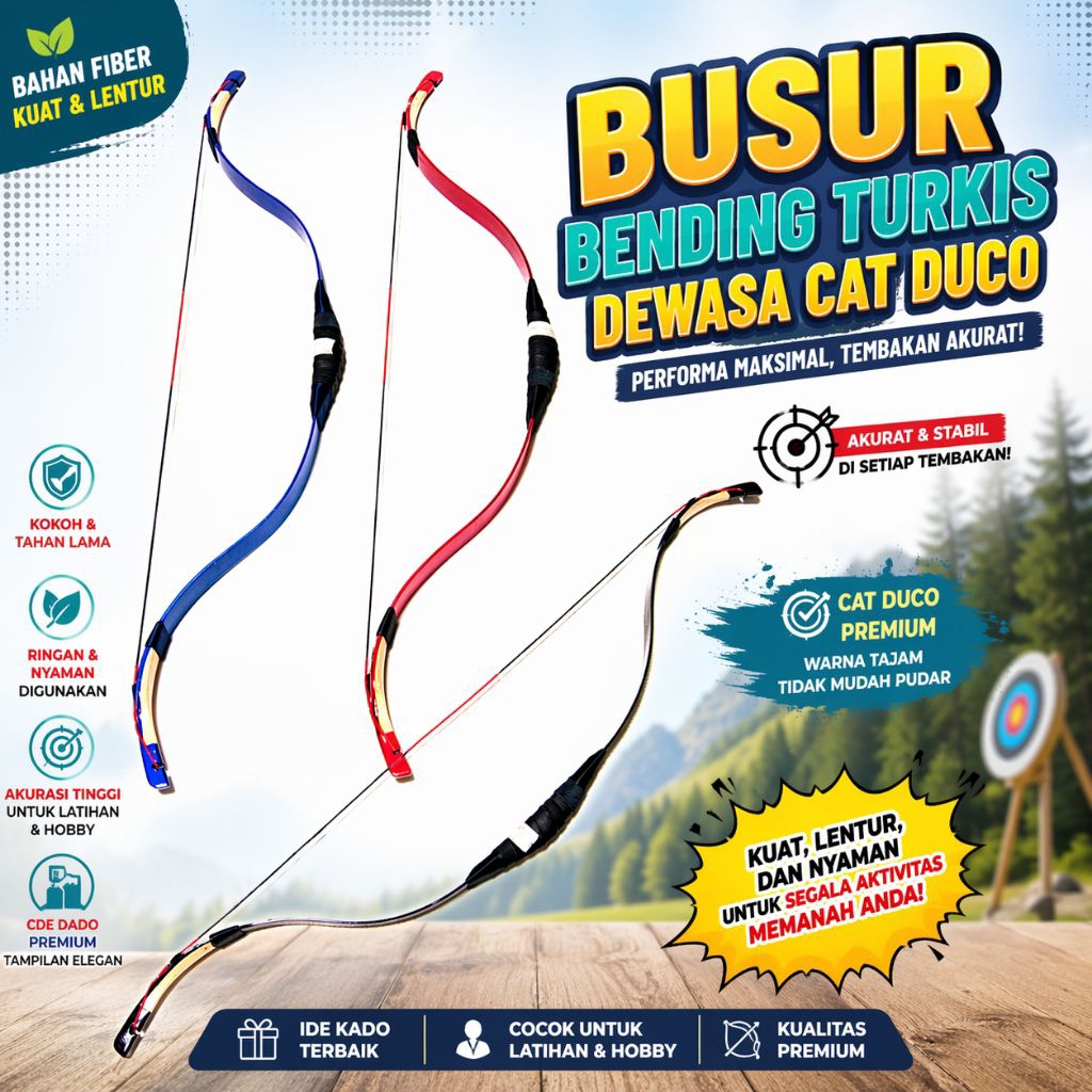 BUSUR FIBER BENDING TURKIS DEWASA LBS 32 - 45LBS