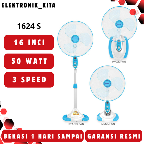MASPION KIPAS ANGIN BERDIRI 16 INCI 1624 S 1624S STAND DESK WALL FAN GARANSI RESMI BEKASI MURAH