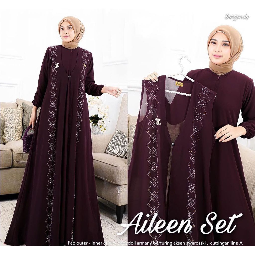 GAMIS TERBARU AILEEN SET +OTHER DRESS WANITA ELEGAN SWAROSKY