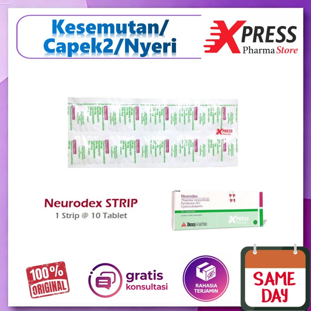 XPRESS  Neurodex STRIP isi 10 Tablet Obat Vitamin B Komplex Komplex Complek Complex B1 B2 B12 Saraf 