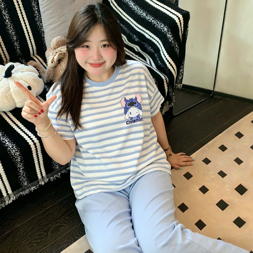 Moonyloop piyama 2in1 jumbo | Piyama Jumbo Wanita 5XL  | piyama 2in1 jumbo |Baju Tidur Jumbo 5XL | P