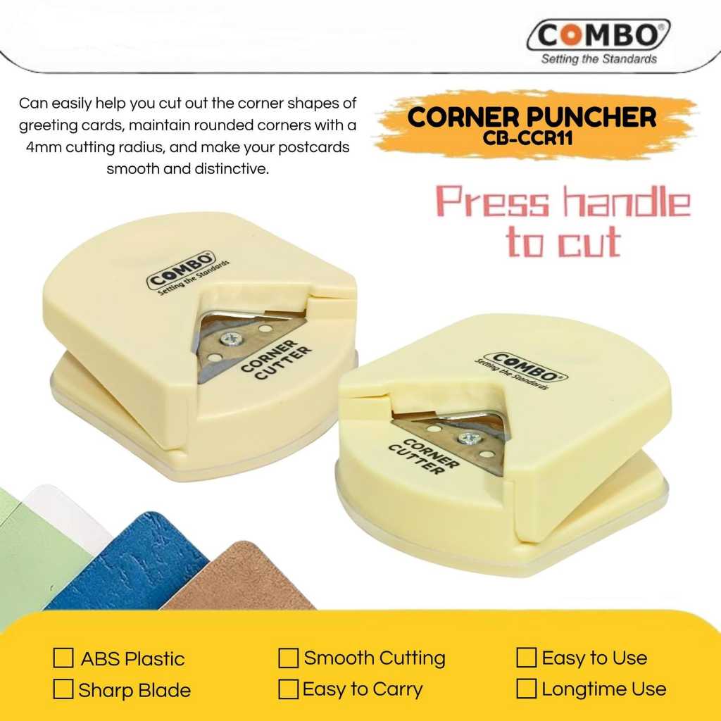 Corner Puncher / Pemotong Sudut Kertas / Corner Cutting / Paper Corner Rounder Punch COMBO