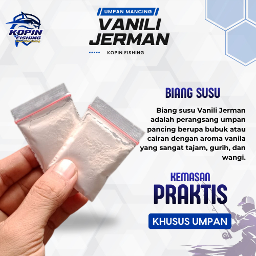 Vanili Jerman Biang Susu Bubuk Kemasan Ekonomis Untuk Campuran Umpan Pancing Buatan 5gram