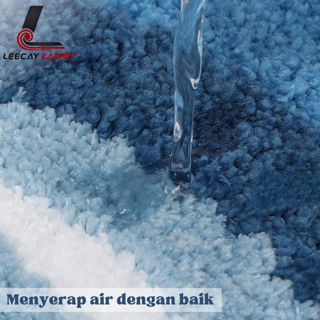 TERBARU Leecay Karpet Keset Bulu Shaggy Anti Slip Microfiber 40x60cm Modern Kamar Mandi Kamar Tidur