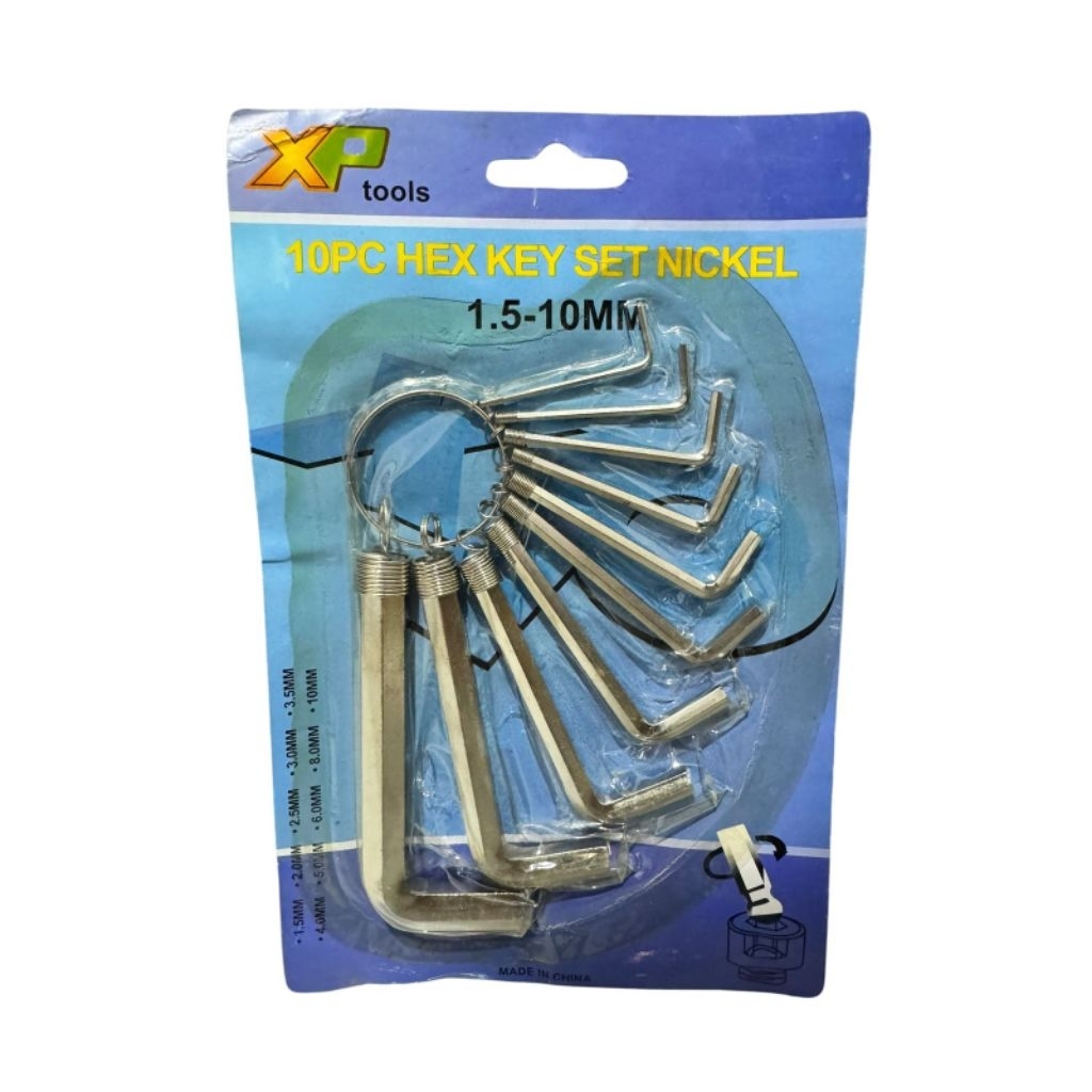 Kunci L Set Pendek 10Pcs FREED - Kunci L Set Pendek Putih - Hitam