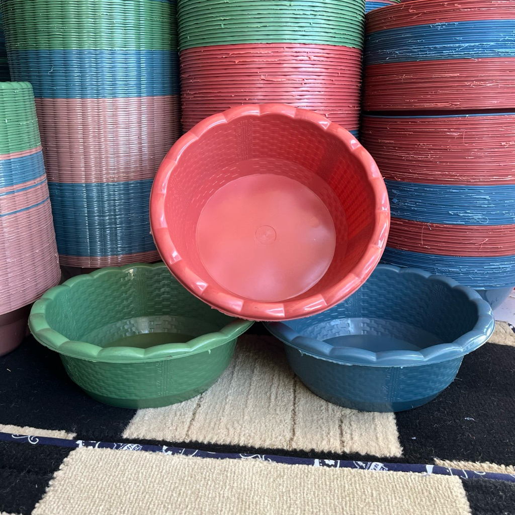 {12PCS} BASKOM RAJUT BAMBU/ROTAN HAJATAN PLASTIK 1LUSIN/12PCS
