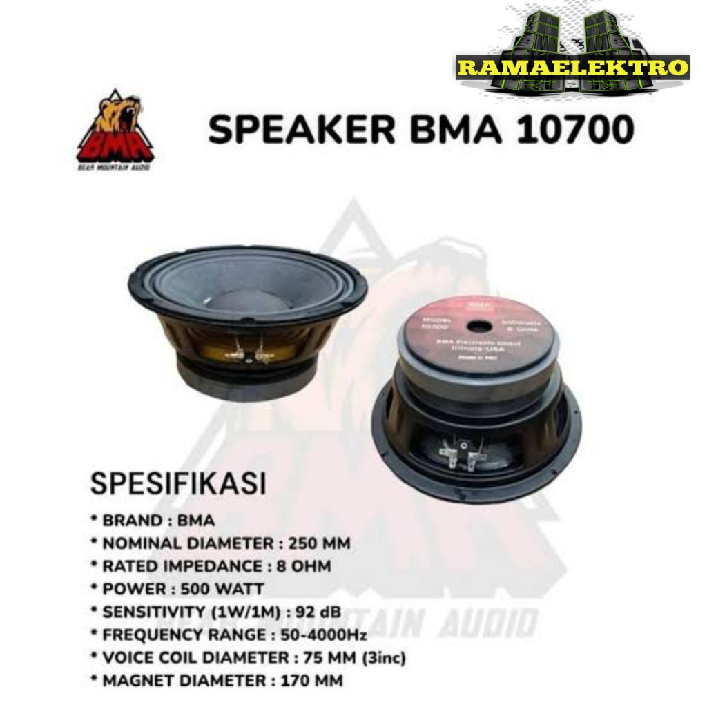 SPEKER 10 IN BMA , SPEAKER BMA 10700 10INCH