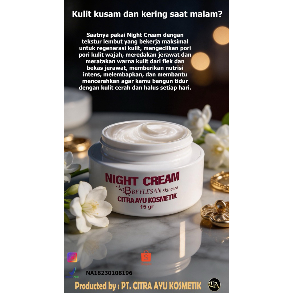 Night Cream Original Beylesan Citra Ayu Kosmetik