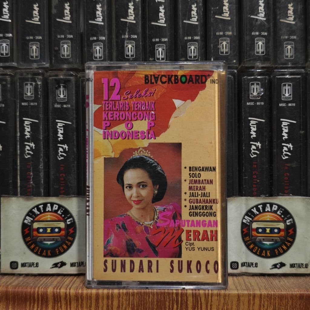 Kaset - 12 Seleksi Terlaris Terbaik Keroncong Pop Indonesia - Sundari Sukoco - Sundari Soekotjo - Ra