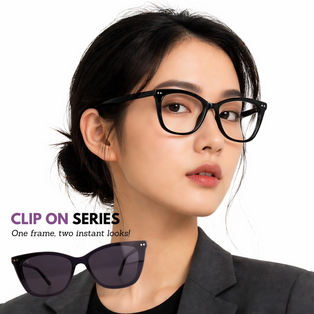 Kacamata Clip On Polarized Premium Frame Sunglasses Magnet Anti Silau UV400 Unisex Kacamata 2in1 Sty