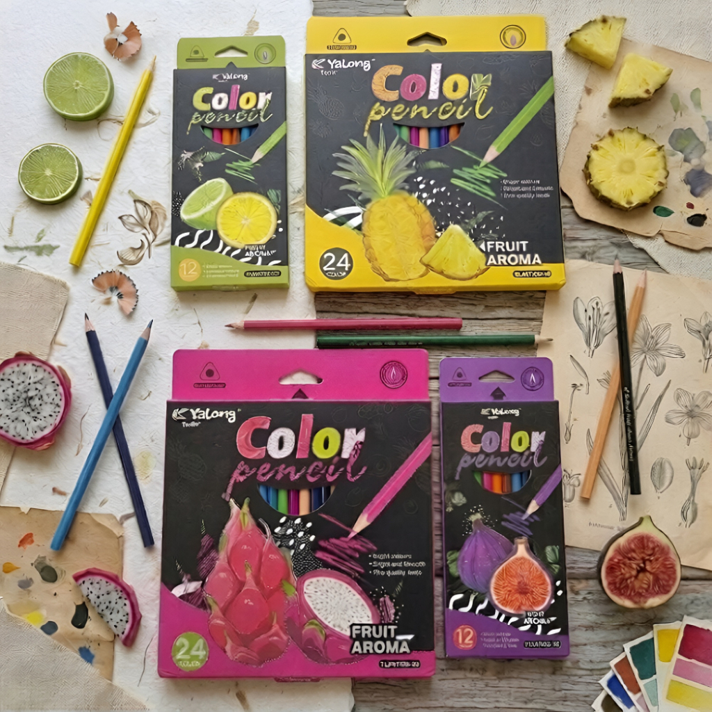[YALONG] PENSIL WARNA PANJANG FRUIT AROMA | 12 24 WARNA YL-241102