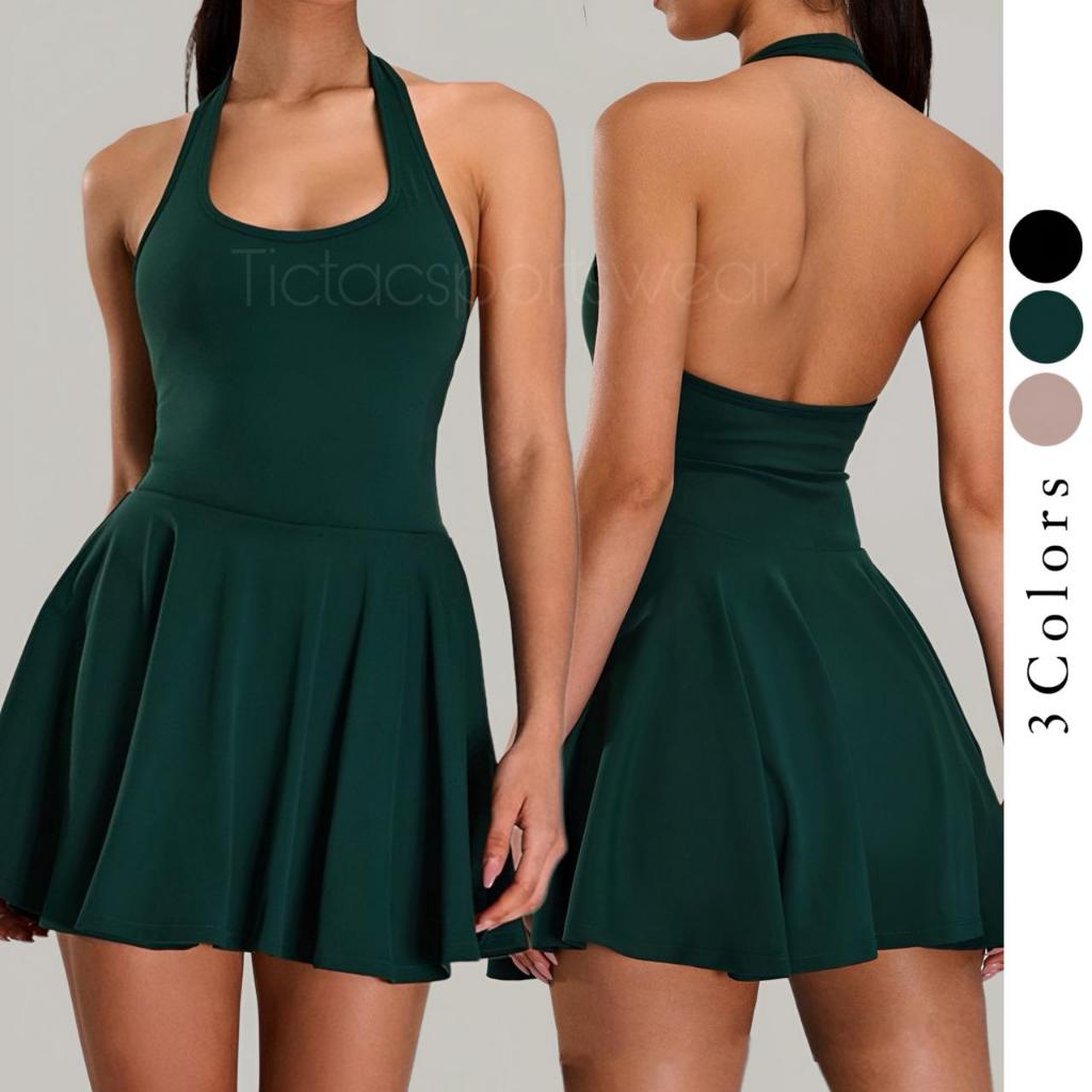 DOVEY PADEL DRESS (With Cup Bra + Short) / SETELAN DRESS OLAHRAGA TENNIS GOLF WANITA
