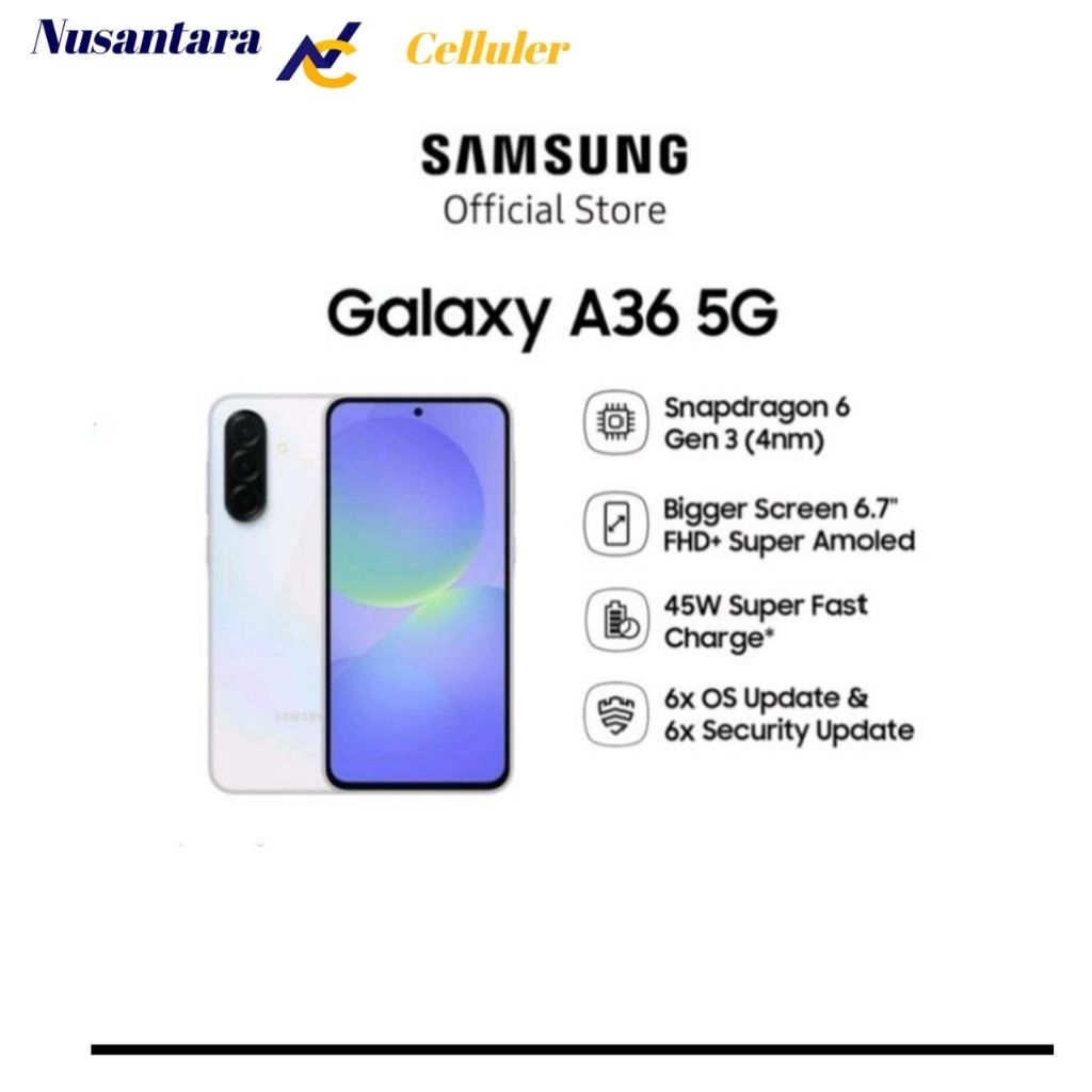 HP SAMSUNG GALAXY A36 5G RAM 8/128 GB | 8/256 GB | 12/256 GB [Samsung A36 5G 8/128 | 8/256 | 12/256]