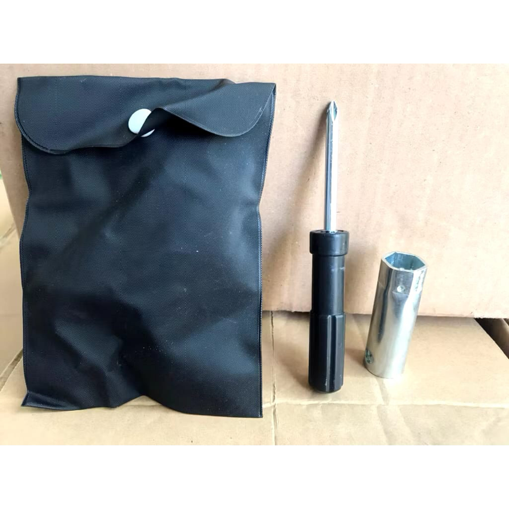 Toolkit Kunci Busi Original Motor Honda- STANDART MOTOR HONDA Ukuran 17MM (Obeng + Kunci Busi + Pouc