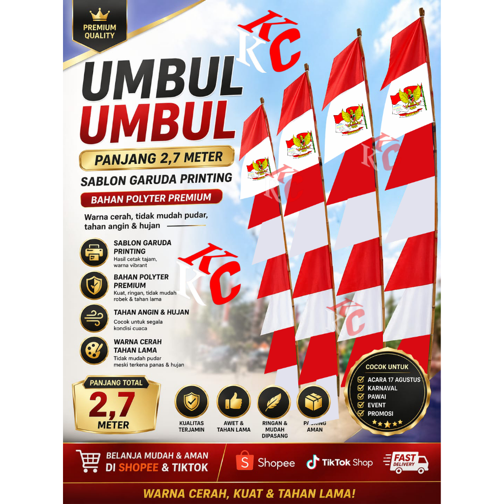 UMBUL UMBUL GARUDA UMBUL UMBUL SABLON GARUDA GERGAJI  UMBUL UMBUL ZIG ZAG AGUSTUS TERMURAH