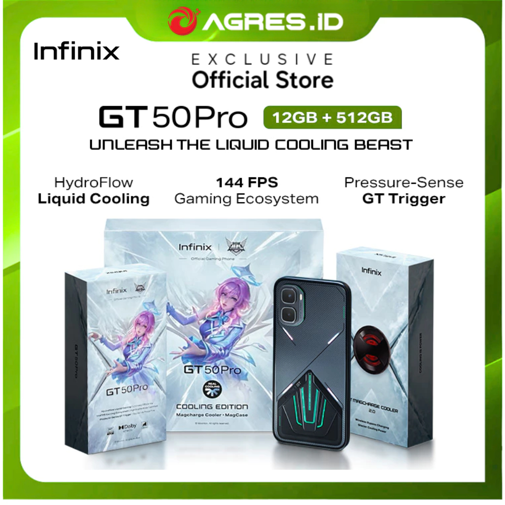 INFINIX GT 50 Pro 5G 12/512GB - AMOLED 144Hz - Baterai 6500mAh 45W Fast Charging - NFC