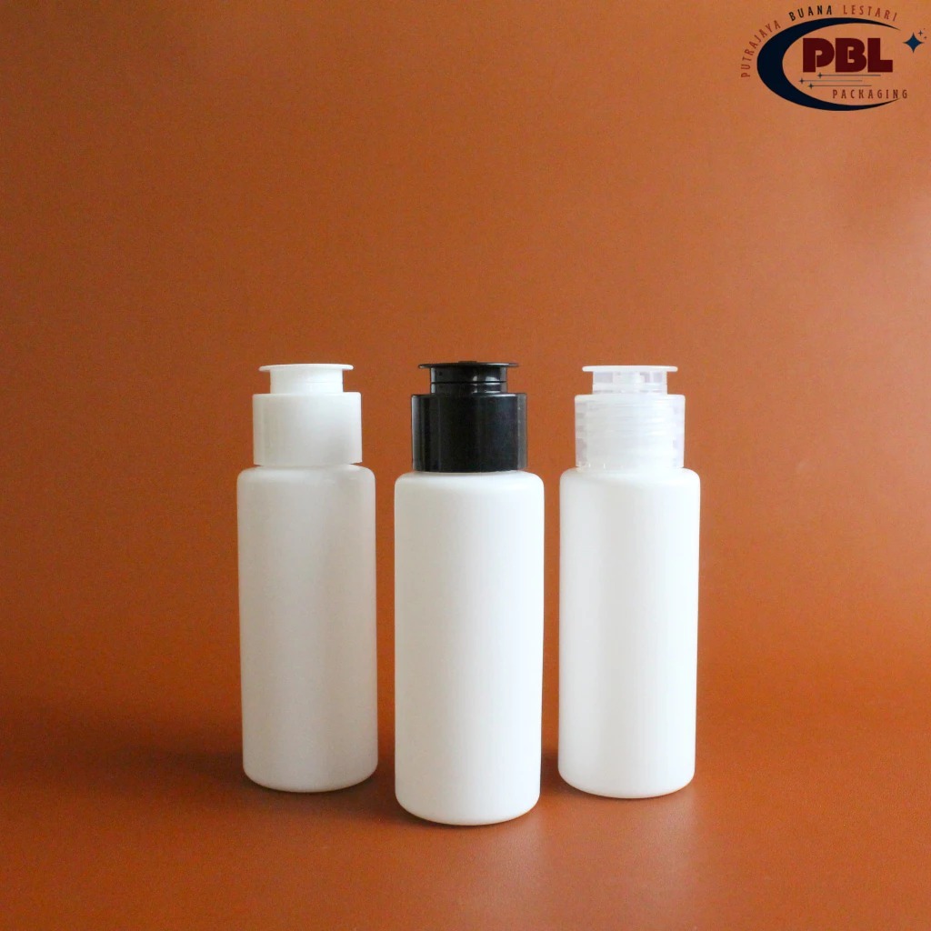 BOTOL FLIPTOP JAMUR  60ml HDPE PUTIH / BOTOL PLASTIK 60ml / TUTUP FLIPTOP JAMUR NECK 24