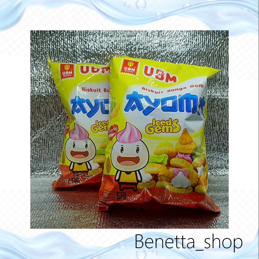 UBM Biskuit Bunga Gem AYOMA 200GR | Ayoma Iced Gems Colorful Bites