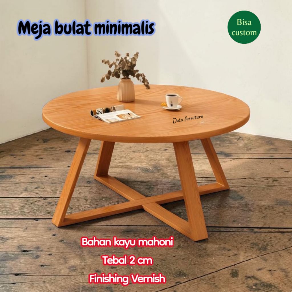 MEJA BUNDAR Ruang Tamu – Meja Bulat Lesehan Minimalis  Meja Bundar Serbaguna – Coffee Table Bulat