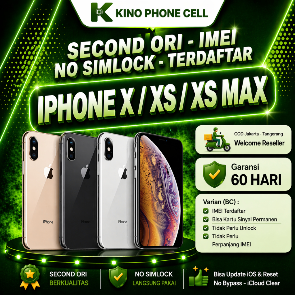BC IPHONE XS / Xs MAX Beacukai Second BC Bekas 64GB 128GB 256GB kinophonecell