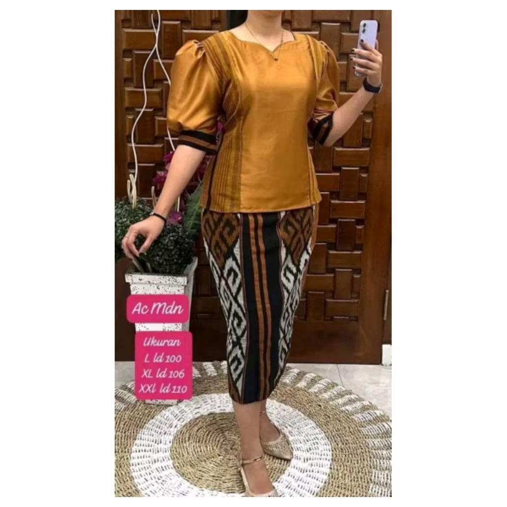 setelan rok blus atasan rok kantor satu set rok blus