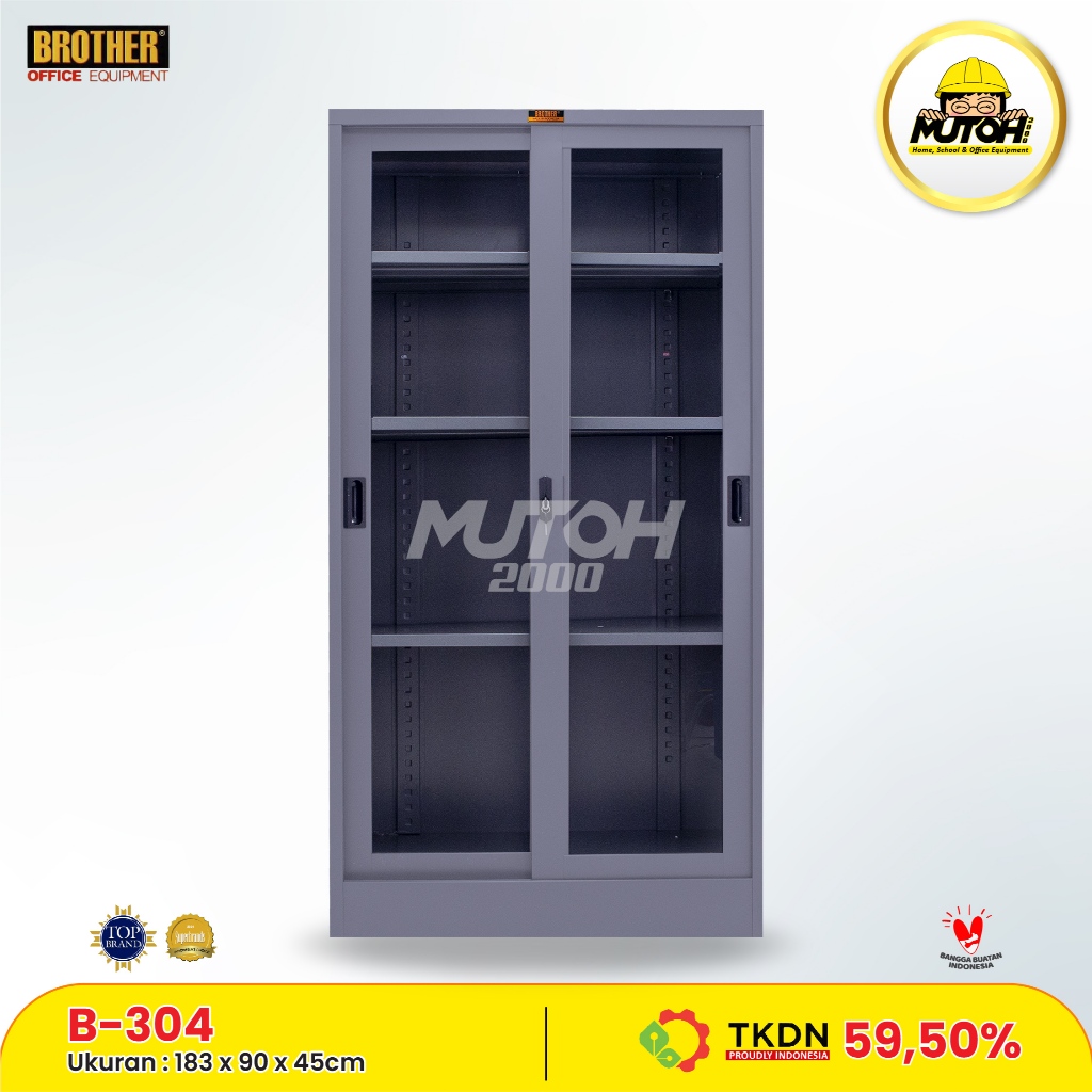 BROTHER B-304 | LEMARI ARSIP BESI 2 PINTU BROTHER B-304 B304 BER-SERTIFIKAT TKDN