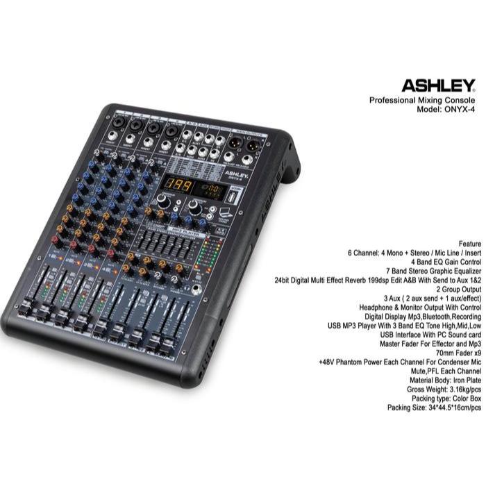 Mixer ashley onyx4 onyx 4 ONYX4 ONYX 4 ORIGINAL GARANSI RESMI 1 TAHUN