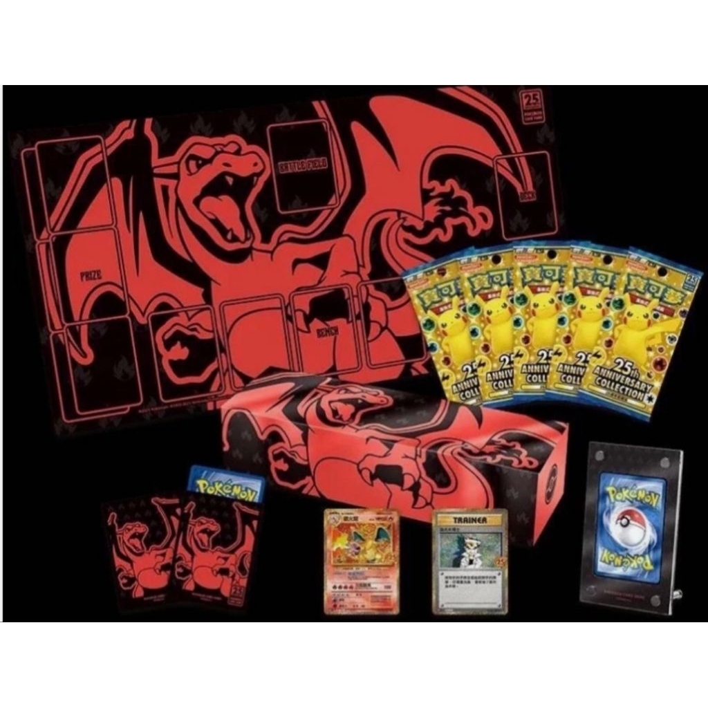 Charizard 25th Anniversary Pokemon Chinese Reinforced Box Bukan Jepang Indonesia
