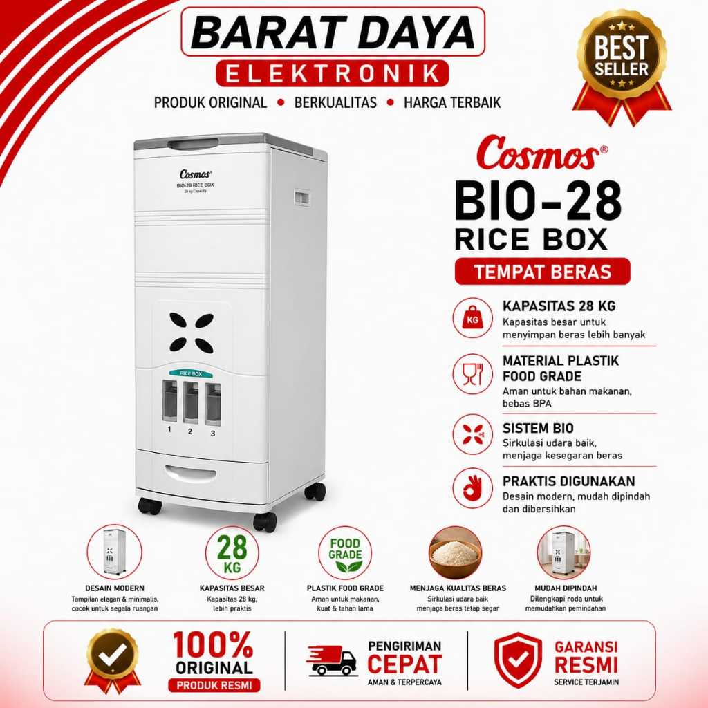 Cosmos Bio 28 Tempat Penyimpanan Beras 28Kg Rice Box Cosmos