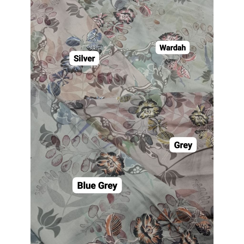 [Broptextile] Kain Rayon Viscose Print Motif Daun