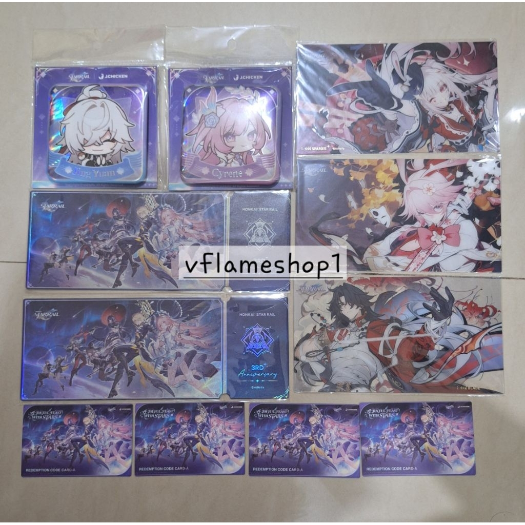 [READY STOCK] OFFICIAL MERCHANDISE HONKAI STAR RAIL HSR X J CHICKEN INDONESIA TIKET PIN KARTU PVC KO
