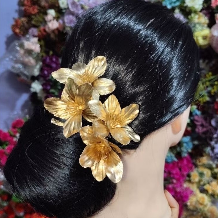 Semanggi rambut/Jepit rambut/Semanggi rambut motif bunga/Semanggi bunga