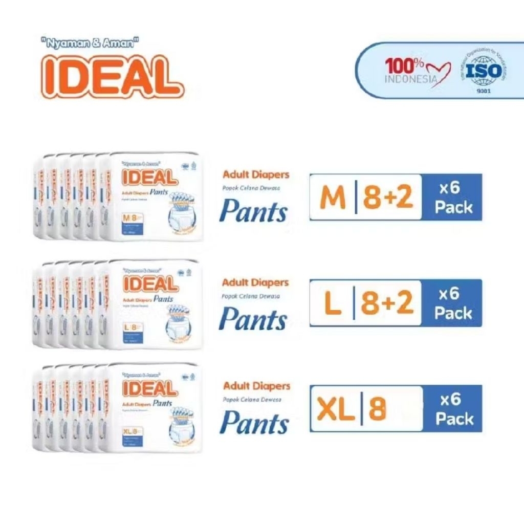 Popok Celana Dewasa IDEAL / Pampers Celana Dewasa IDEAL/ Pants Adult Diapers IDEAL