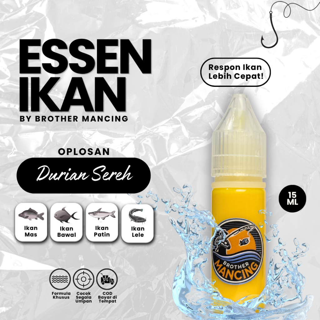 Esen Oplosan Durian Sereh Brother Mancing Ikan Mas Lele Patin Bawal 15ml