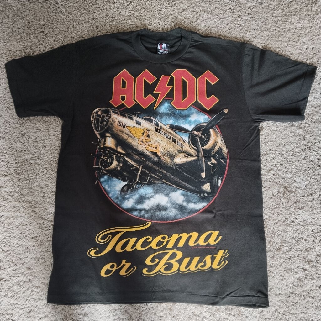 Kaos bootleg Thailand original rock band AC/DC " Tacoma or bust.