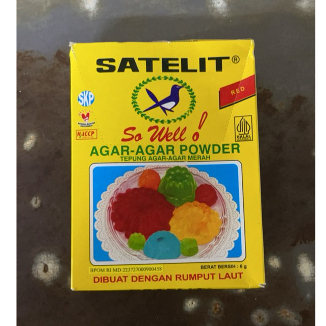 tepung agar” merah cap satelit 1box isi 12 saset
