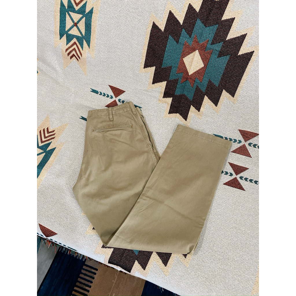 Uniqlo | Celana Chino Regular Straight Fit Work Pants | Khaki Color
