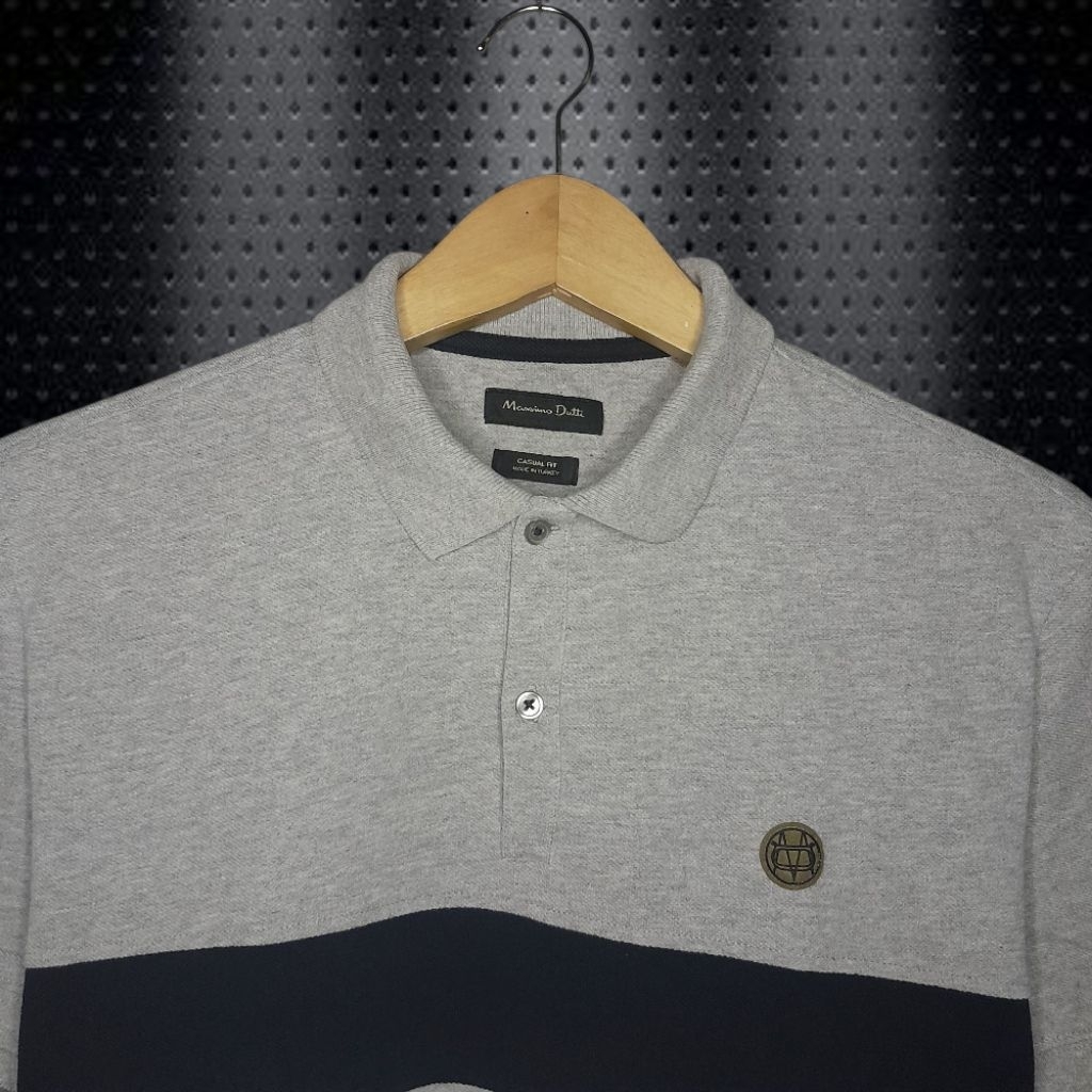 MASSIMO DUTTI Kaos Kerah Polo Shirt Pria, Atasan Polo Shirt Pria