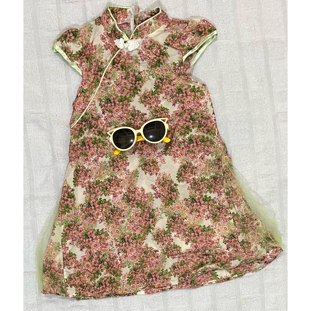 dress qipao cheongsam anak perempuan size 3-4 tahun preloved