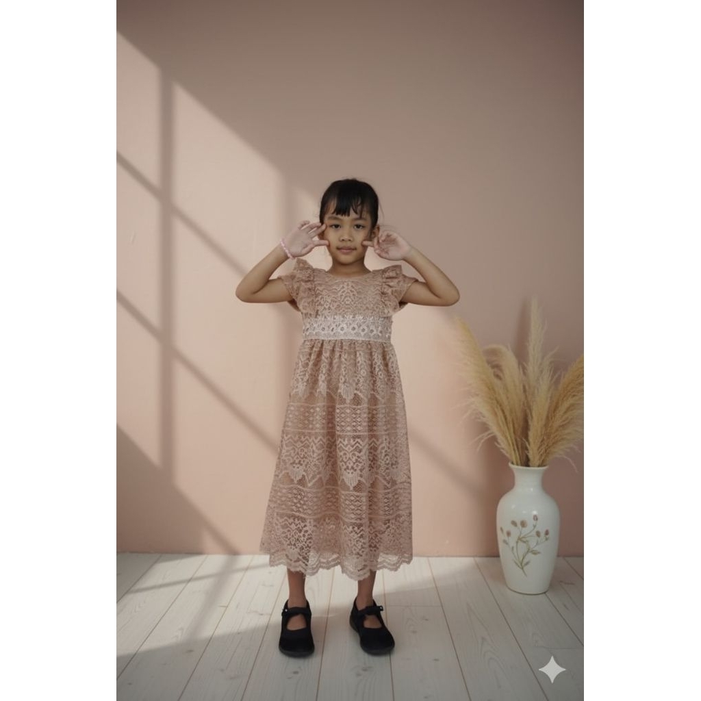 Dress ‎Gaun anak premium desain lucu stylish / Dress pesta anak / baju pesta anak full brokat / Usia