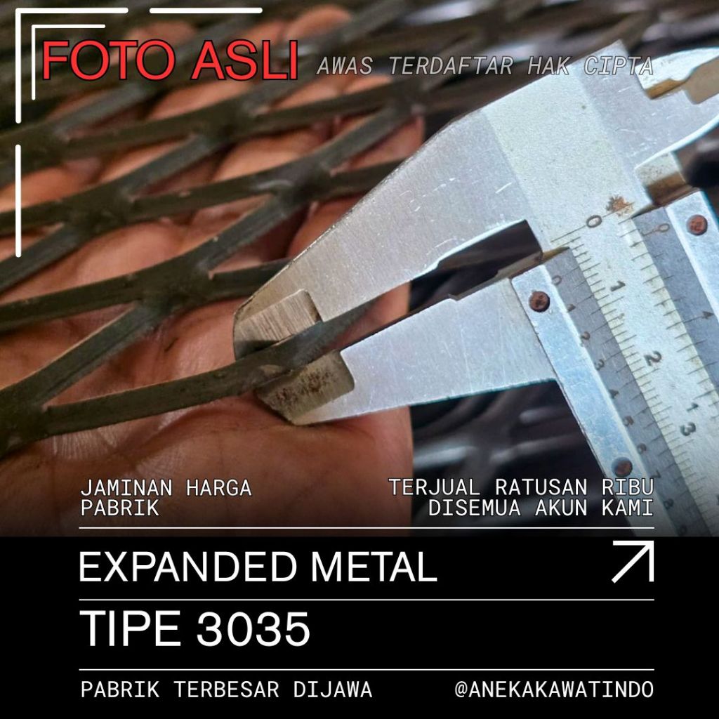 Expanded Metal F3035 l Expanded Mesh F3035 Expanda Diamond Mesh Ornamesh l Harga Murah Harga Pabrik 