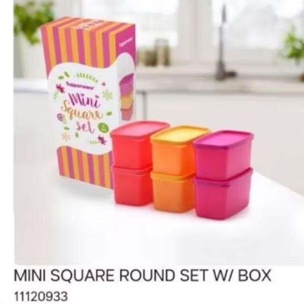 Mini square set tupperware (6) toples mini tupperware