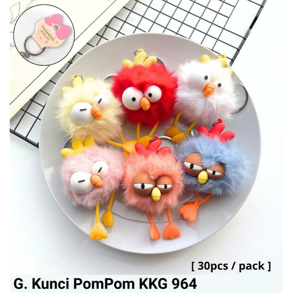 [GANTUNGAN KUNCI] PREMIUM GANTUNGAN KUNCI KUCING/ GANCI POMPOM KUCING/ GANCI BULU PREMIUM/ Gantungan