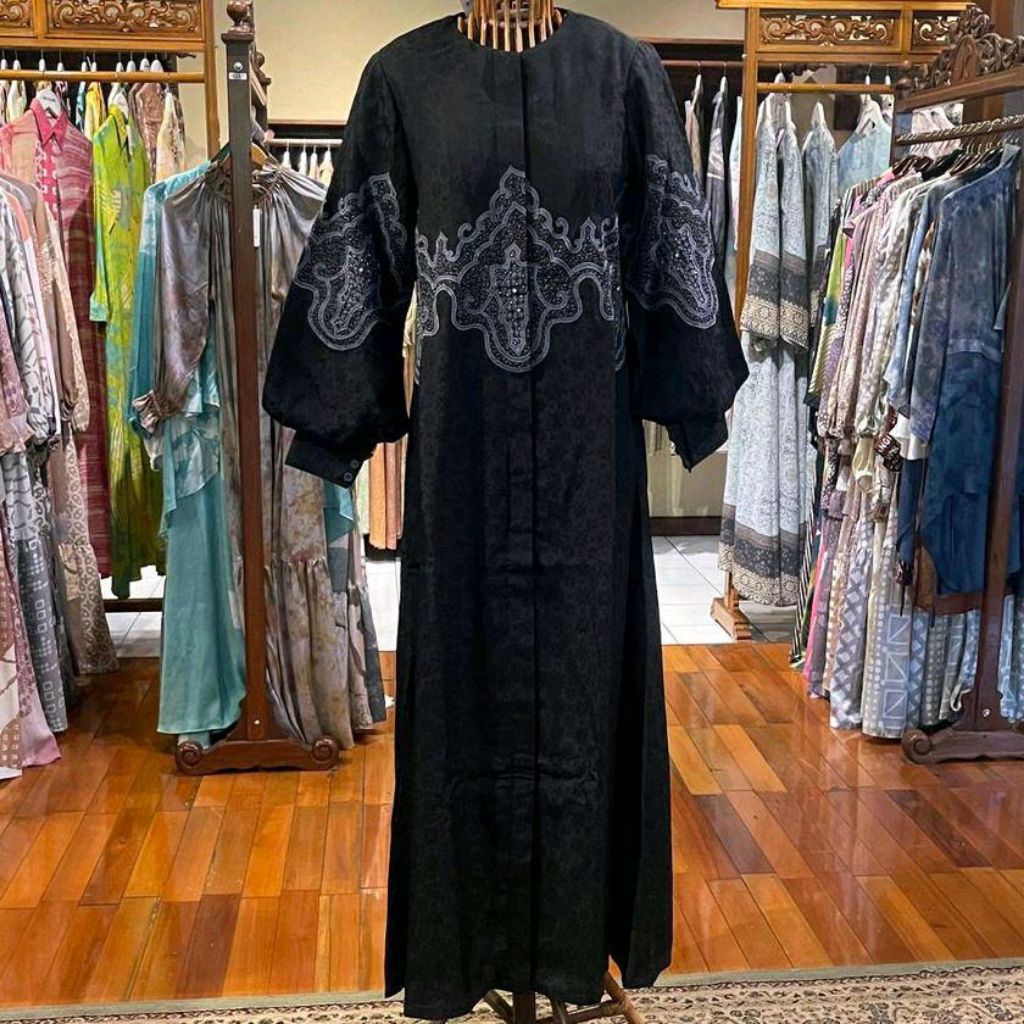 Abaya Viscos + Bordir + Payet by Dian Pelangi ORIGINAL Busana Muslim Baju Maxi Dress Gamis Gaun Outf