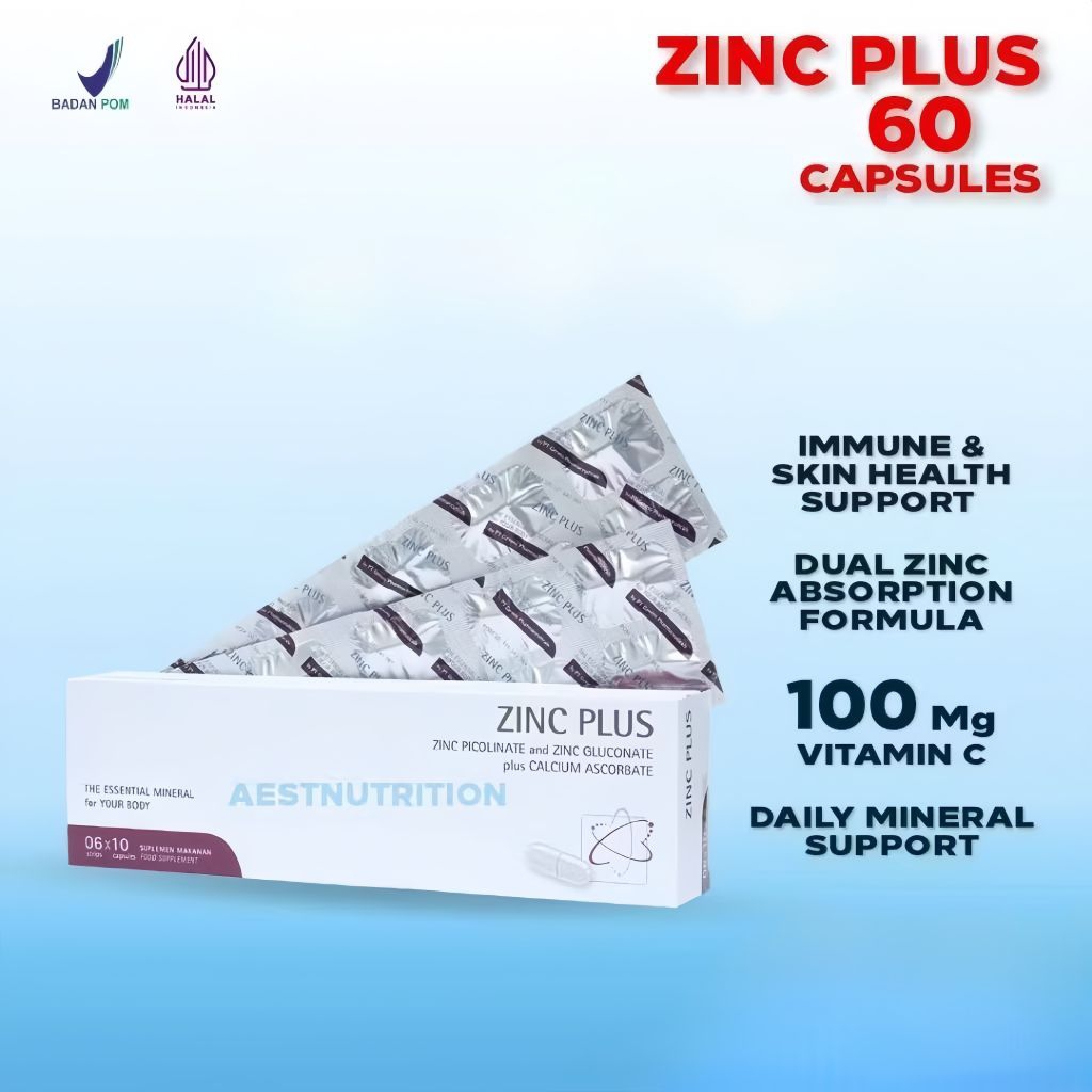 Zinc Plus Suplemen untuk Kesehatan Tubuh, Kulit & Jerawat